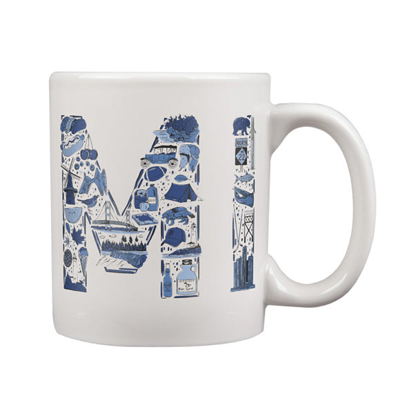 Illustrated MI Letters Mug