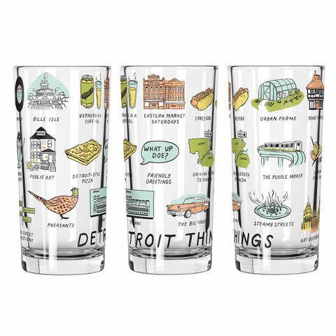 Detroit Things 15oz Glass
