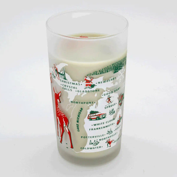 Greetings From Michigan Holiday Frosted Candle