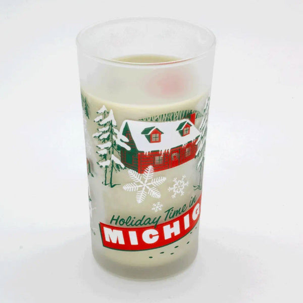 Greetings From Michigan Holiday Frosted Candle