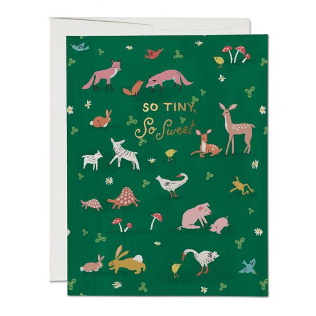 Tiny Animals Foil Baby Card