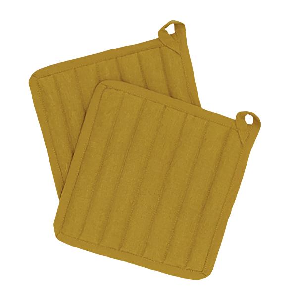 Simple Linen Pot Holders - Set of 2