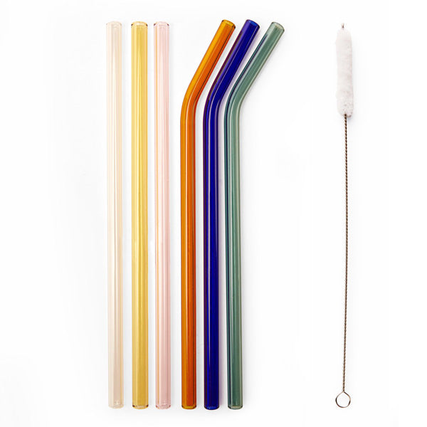 Colored Reusable Glass Straws