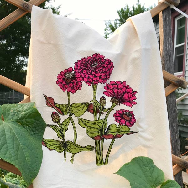 Zinnia Tea Towel