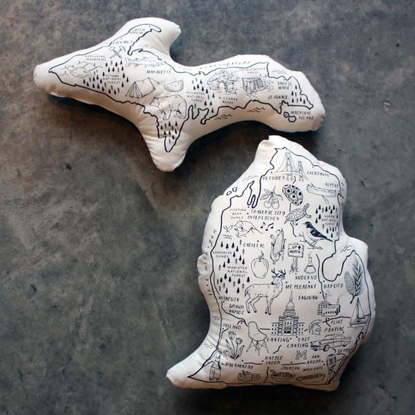 State of Michigan Pillow - City Bird