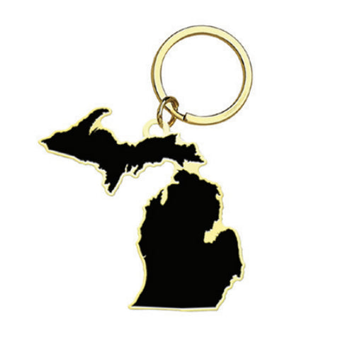 Michigan Silhouette Enamel Keychain
