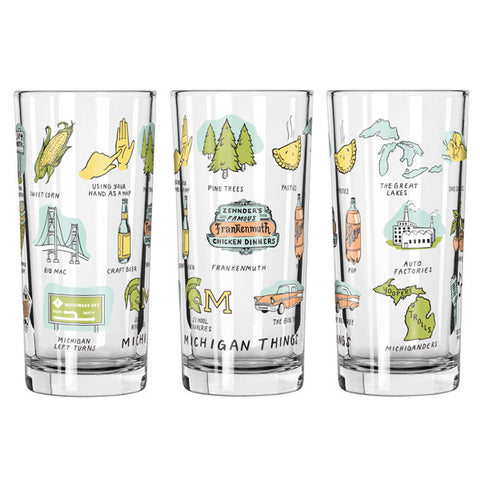 Michigan Things 15oz Glass