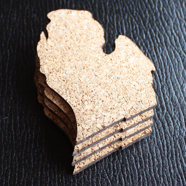 Michigan Cork Coaster - Set of 4 - City Bird