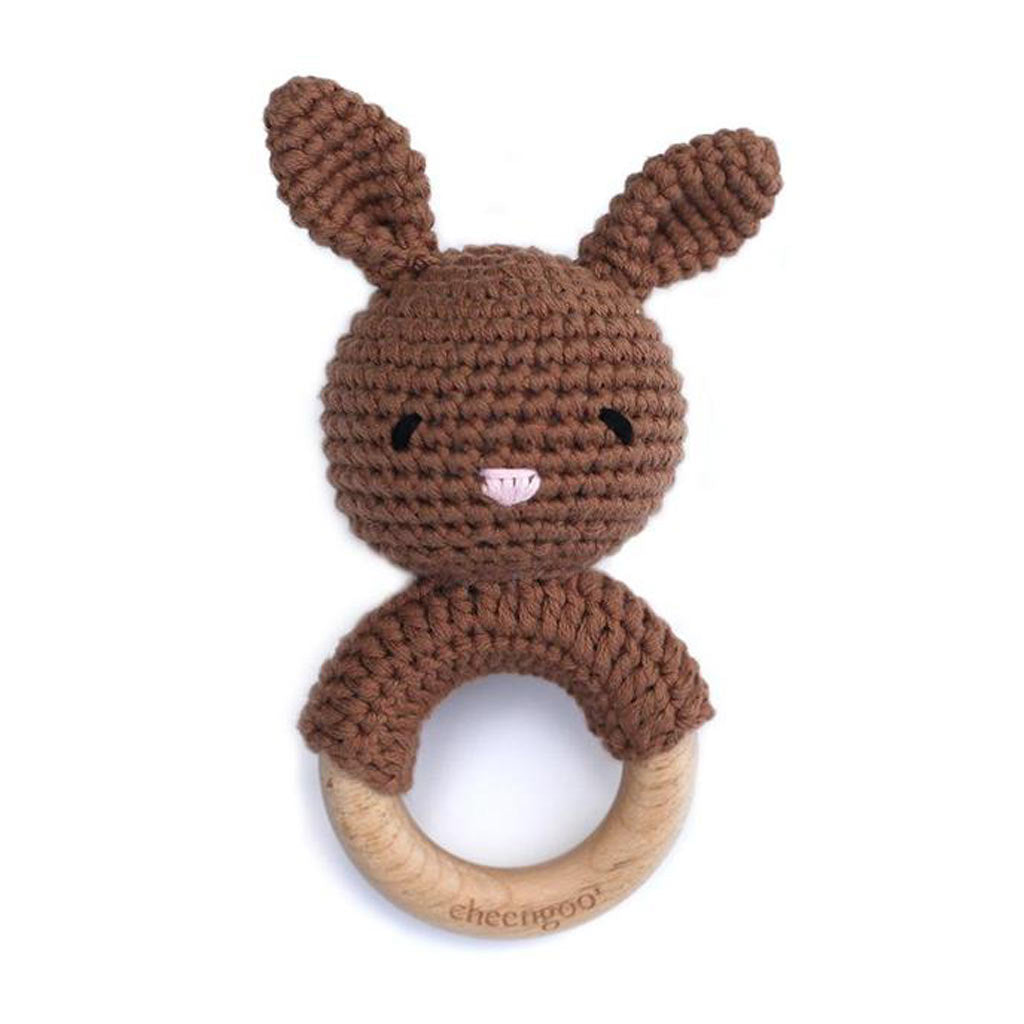 Mocha Bunny Rattle Teether