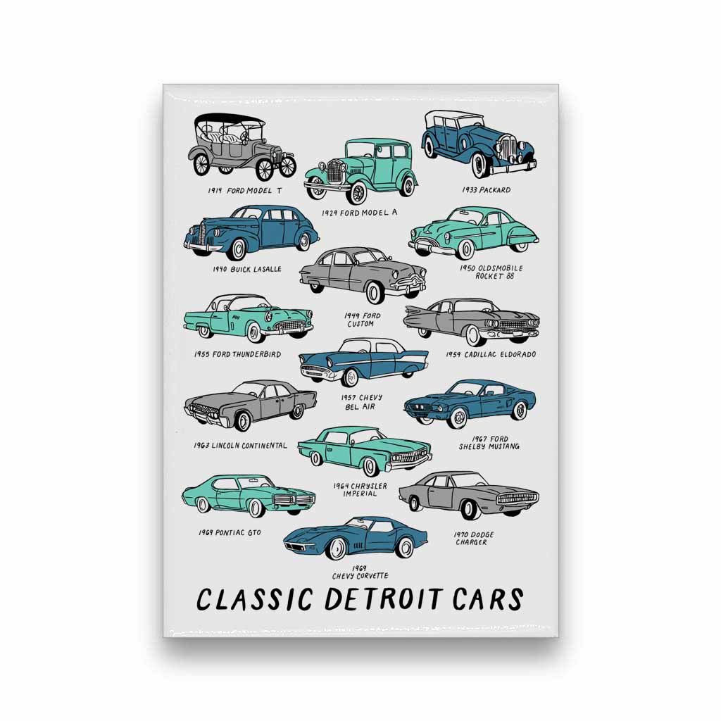 Detroit Classic Cars Magnet - City Bird