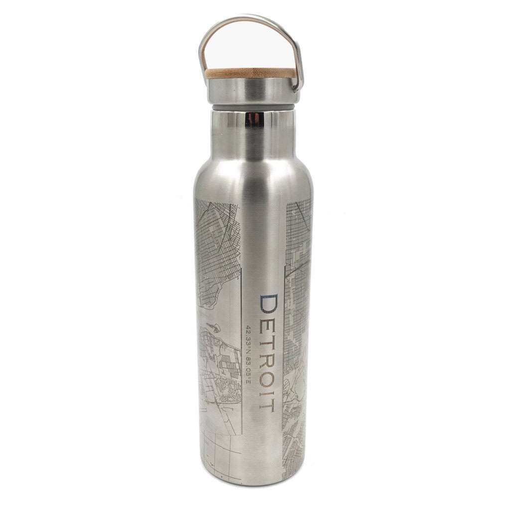 Detroit City Map Bottle - City Bird