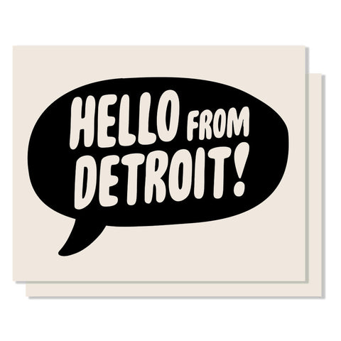 Hello From Detroit Letterpress Card