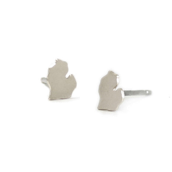 Michigan Charm Earrings Silver - City Bird