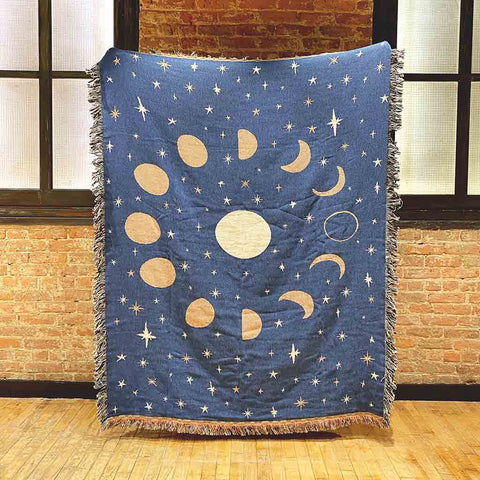 Moon Phases Tapestry Blanket