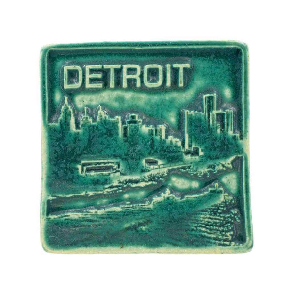 New Detroit Pewabic Tile, 4"x4" - City Bird