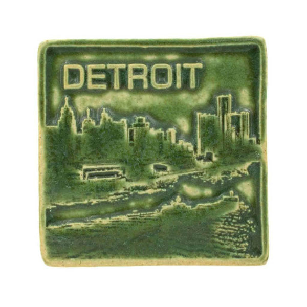 New Detroit Pewabic Tile, 4"x4" - City Bird