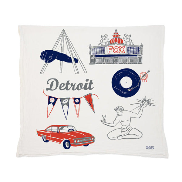Detroit Tea Towel - City Bird