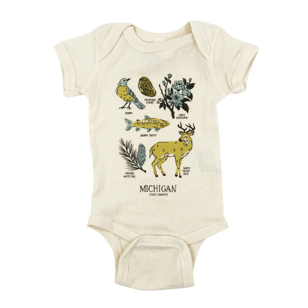 Michigan State Symbols Onesie - City Bird