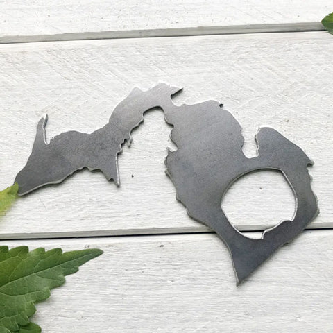 Michigan State Bottle Opener - Upper and Lower Peninsula shape