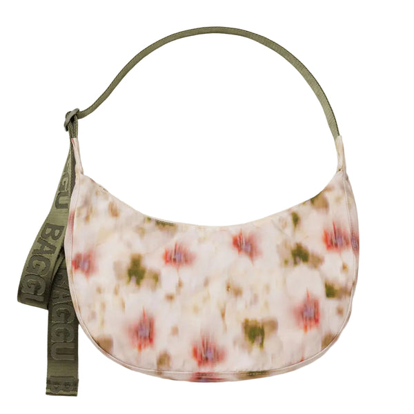 Medium Nylon Crescent Bag - City Bird 