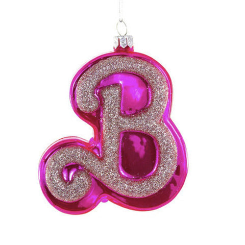 Pink B Barbie Ornament