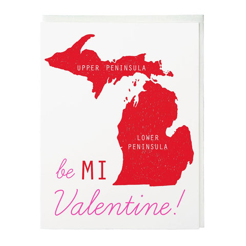 Be MI Valentine Letterpress Card