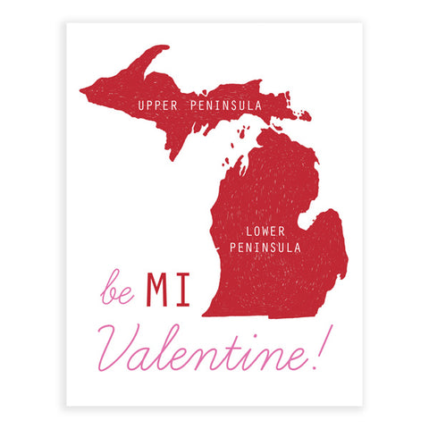 Be MI Valentine Letterpress Card