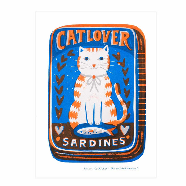 Cat Lover A4 Risograph Print