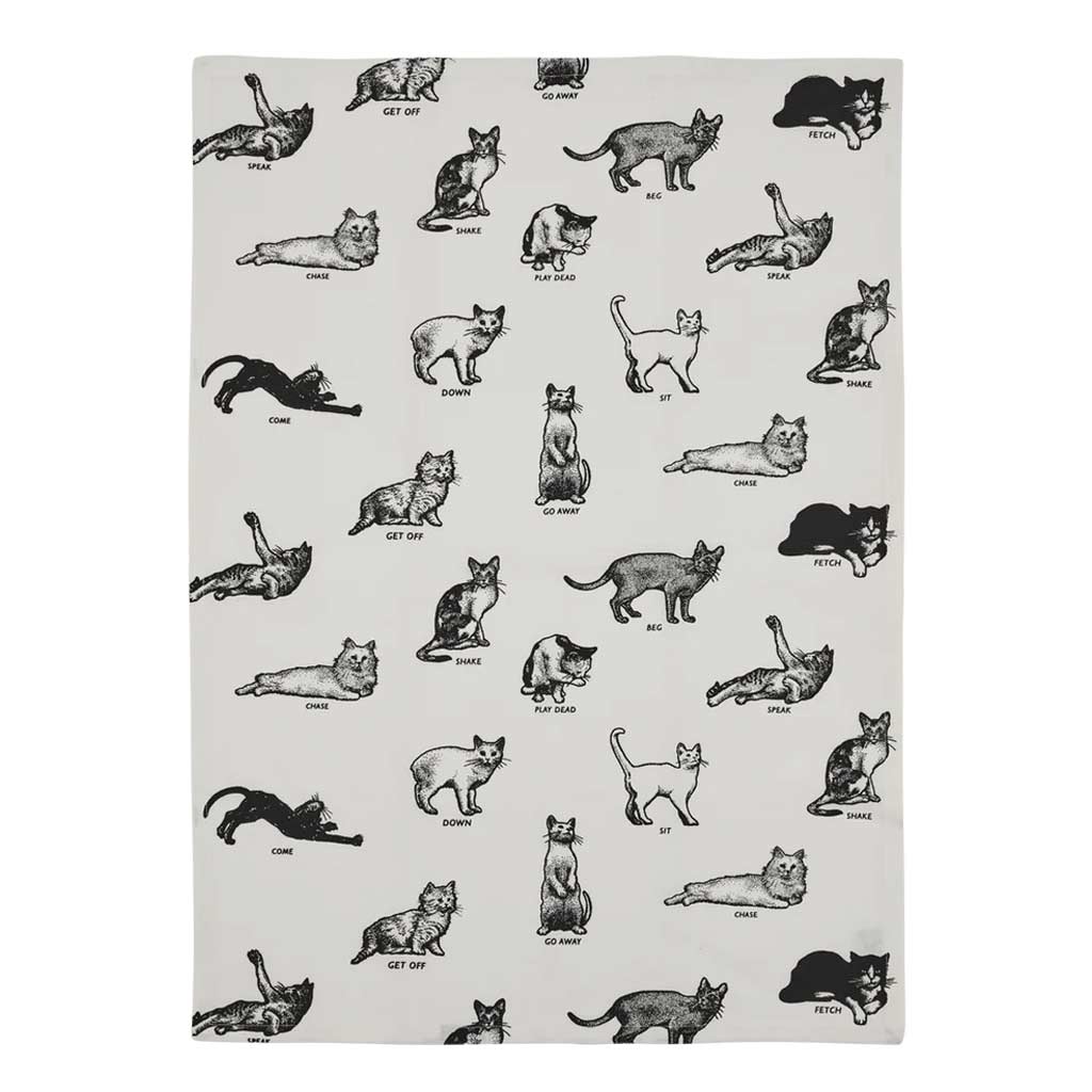 Cat Tricks Tea Towel