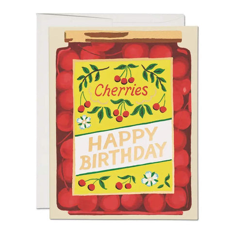 Jar of Cherries Birthday Card