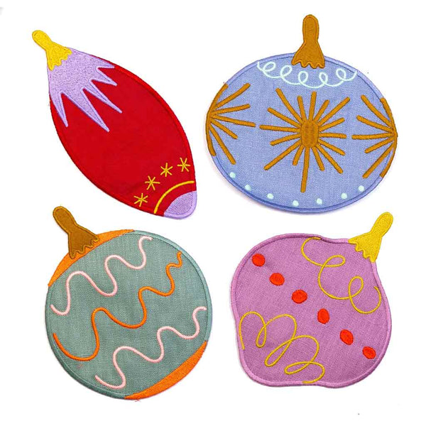 Holiday Linen Cocktail Napkin Sets