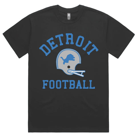 Retro Detroit Football T-Shirt Black