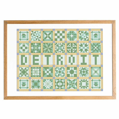 Detroit - Hometown Patchwork Print
