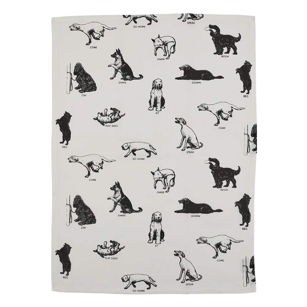 Dog Tricks Tea Towel