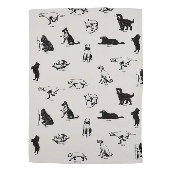 Dog Tricks Tea Towel