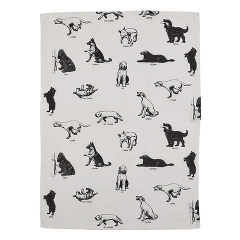 Dog Tricks Tea Towel