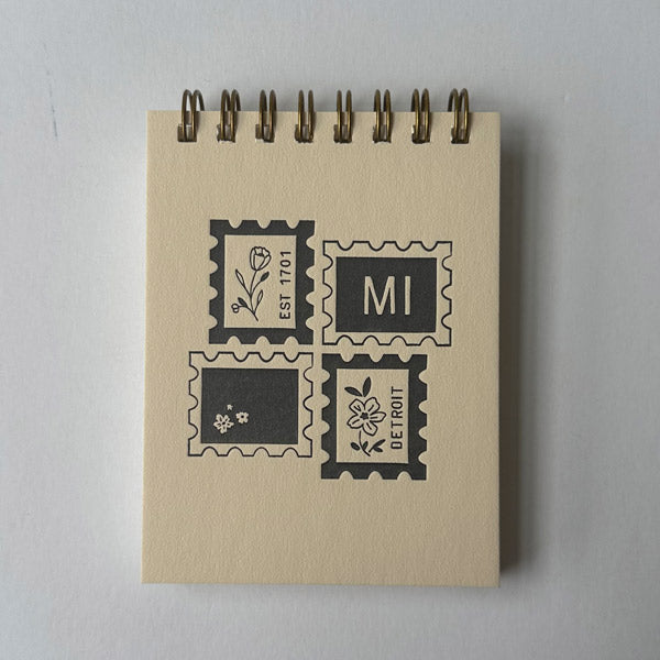 Detroit City Stamp Mini Jotter Notebook