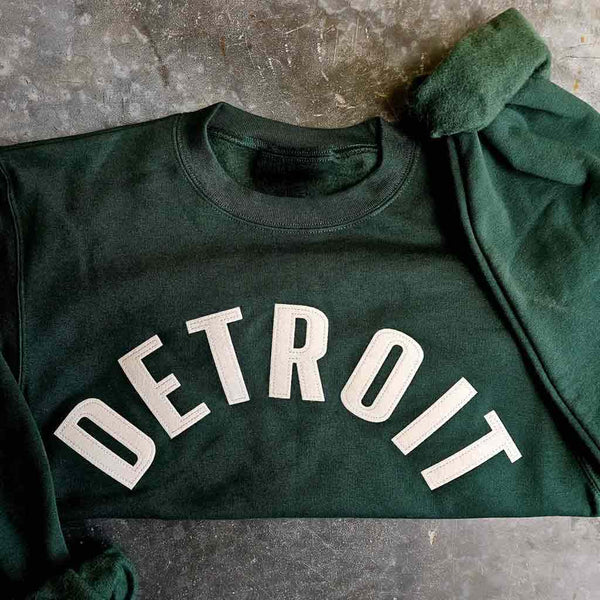 Detroit Letterman Crewneck Sweatshirt - Forest