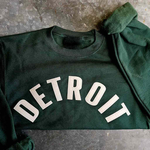 Detroit Letterman Crewneck Sweatshirt - Forest