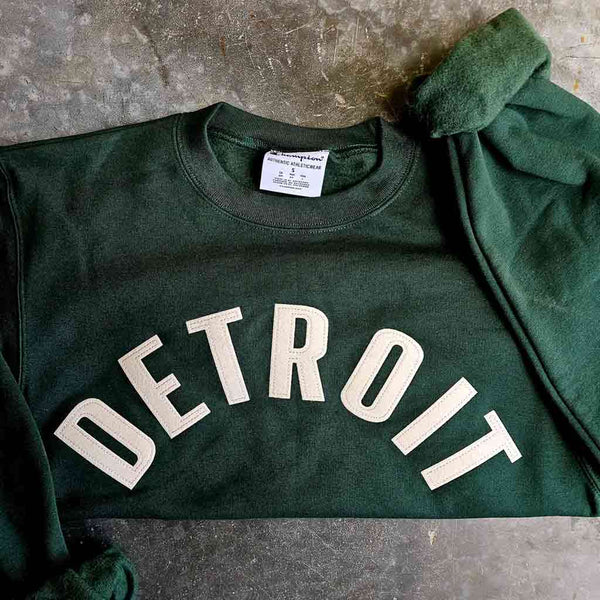 Detroit Letterman Crewneck Sweatshirt - Forest