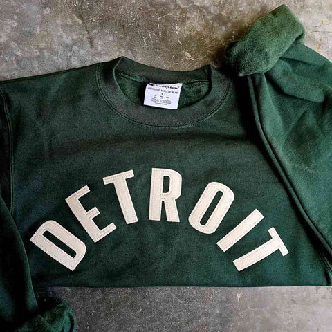 Detroit Letterman Crewneck Sweatshirt - Forest