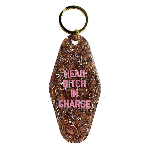 Head Bitch in Charge Motel Keytag - Confetti Glitter