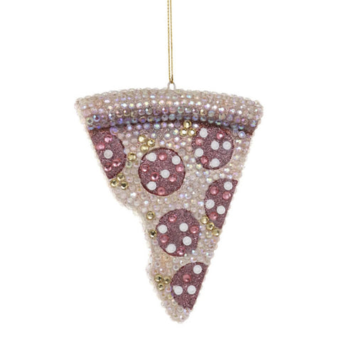 Jeweled Pizza Slice Ornament