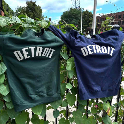Detroit Letterman Crewneck Sweatshirt - Navy