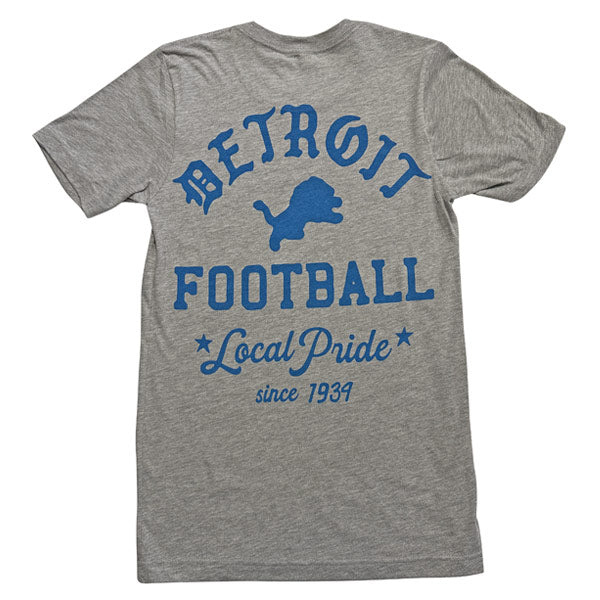 Detroit Football Local Pride T-Shirt Grey