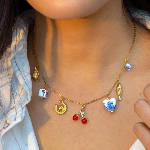 Lucky Charmed Necklace - 18k Gold Plated