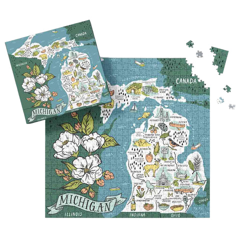 Illustrated Michigan Map Puzzle