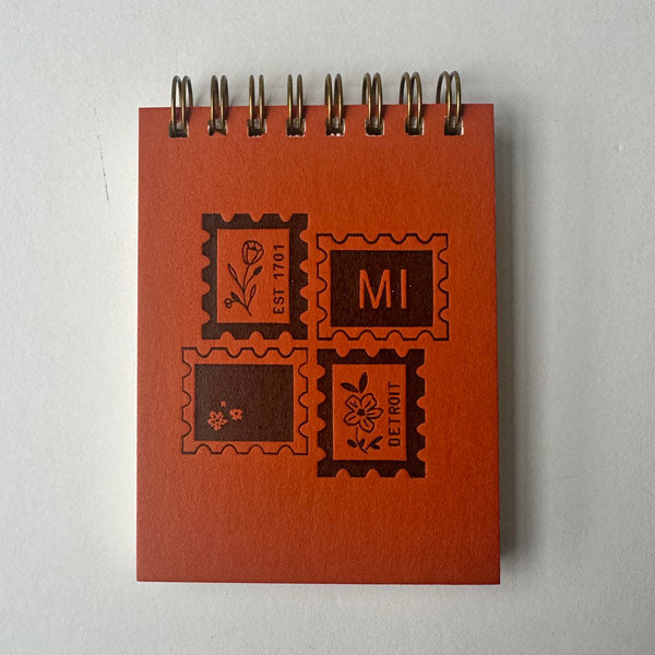 Detroit City Stamp Mini Jotter Notebook