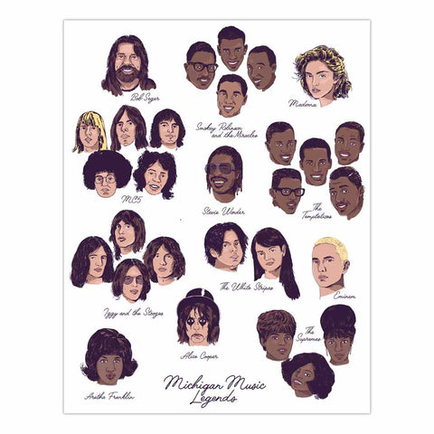 Michigan Music Legends 8x10 Art Print