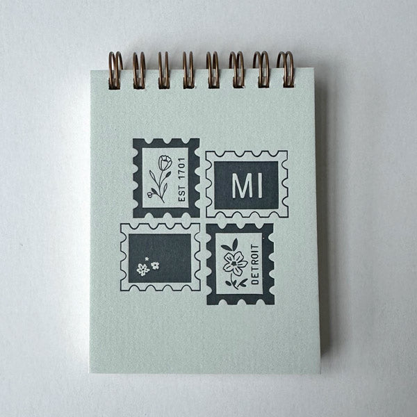 Detroit City Stamp Mini Jotter Notebook